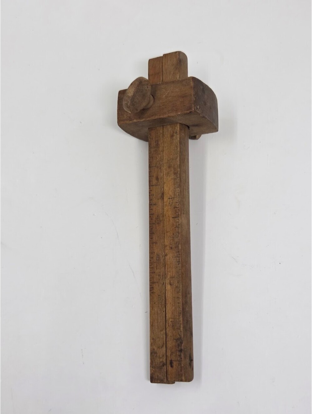 Antique Wooden Marking Gauge Adjustable Scribe Measuring Layout Tool 10in